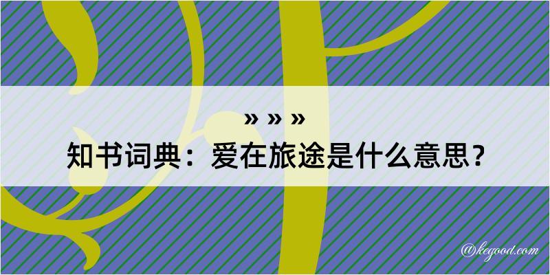 知书词典：爱在旅途是什么意思？