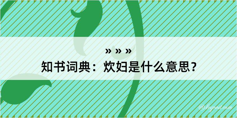 知书词典：炊妇是什么意思？