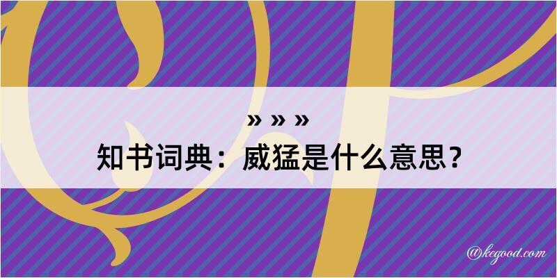 知书词典：威猛是什么意思？