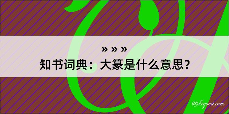 知书词典：大篆是什么意思？