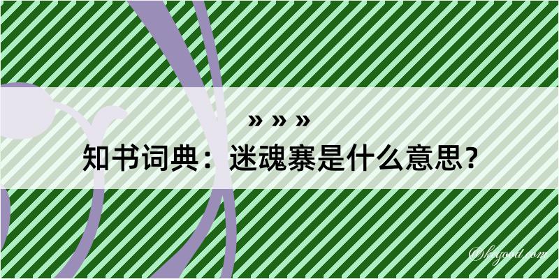 知书词典：迷魂寨是什么意思？