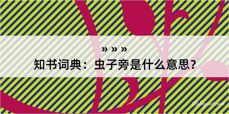 知书词典：虫子旁是什么意思？