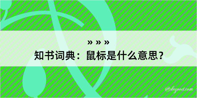 知书词典：鼠标是什么意思？