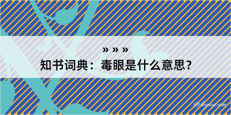 知书词典：毒眼是什么意思？