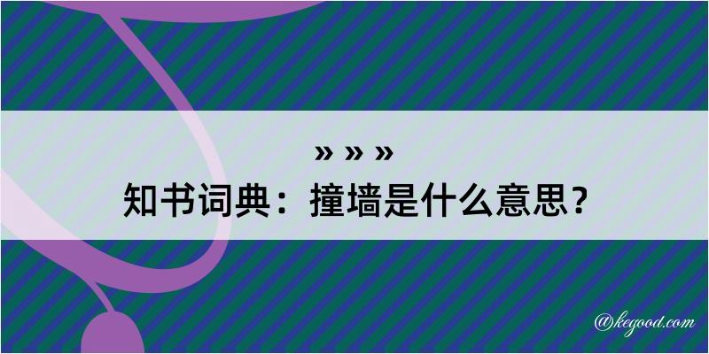 知书词典：撞墙是什么意思？