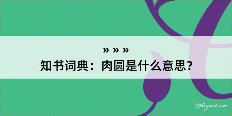 知书词典：肉圆是什么意思？