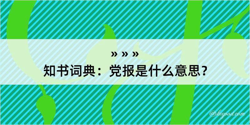 知书词典：党报是什么意思？