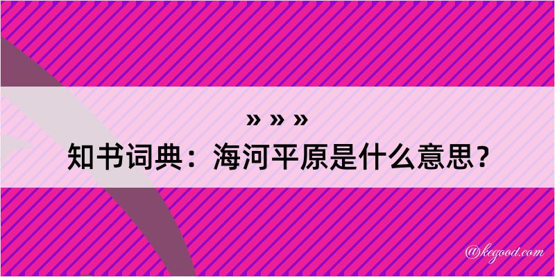 知书词典：海河平原是什么意思？