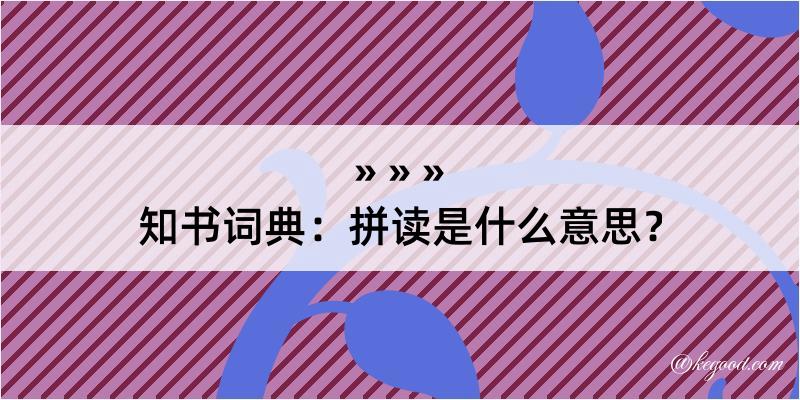 知书词典：拼读是什么意思？