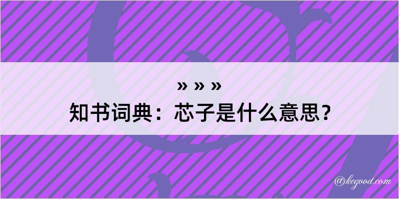 知书词典：芯子是什么意思？