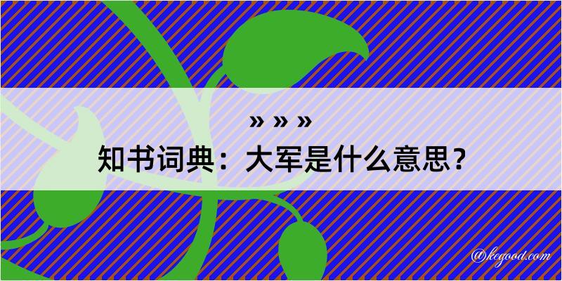 知书词典：大军是什么意思？