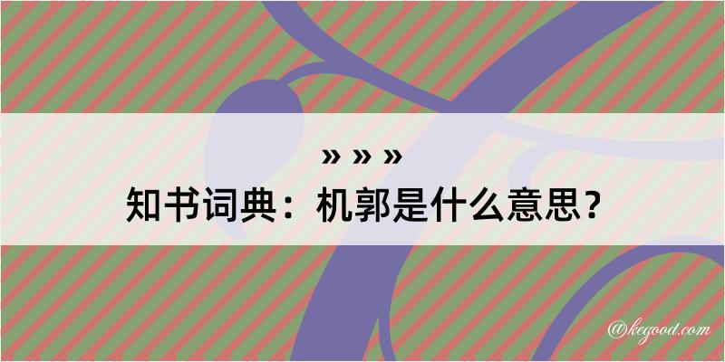 知书词典：机郭是什么意思？