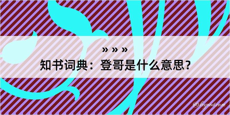 知书词典：登哥是什么意思？