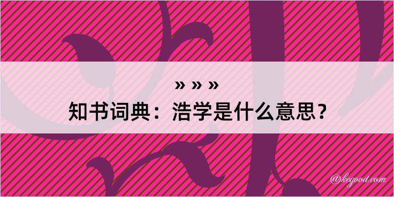 知书词典：浩学是什么意思？