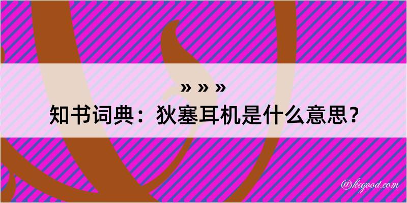 知书词典：狄塞耳机是什么意思？