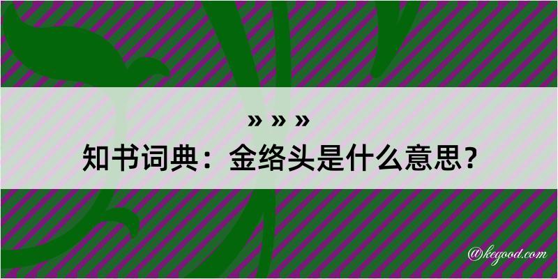 知书词典：金络头是什么意思？