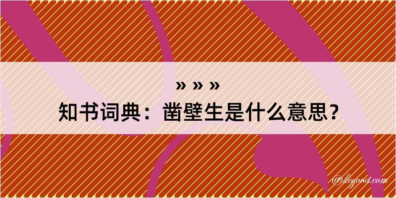 知书词典：凿壁生是什么意思？