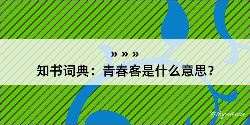 知书词典：青春客是什么意思？