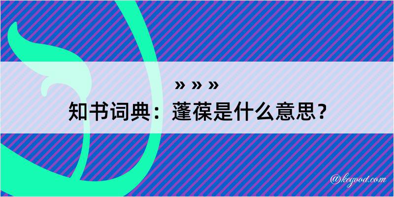 知书词典：蓬葆是什么意思？