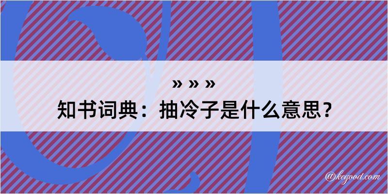 知书词典：抽冷子是什么意思？