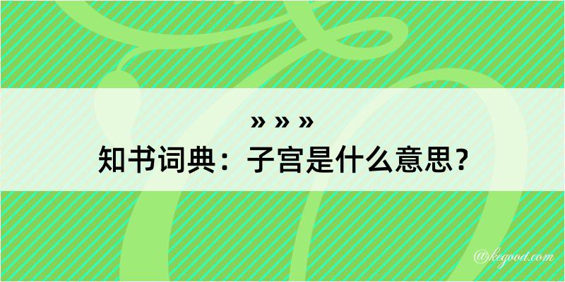 知书词典：子宫是什么意思？