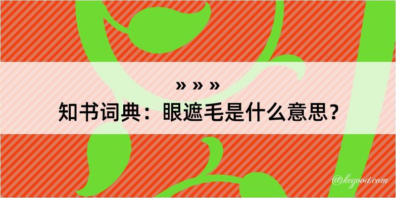 知书词典：眼遮毛是什么意思？