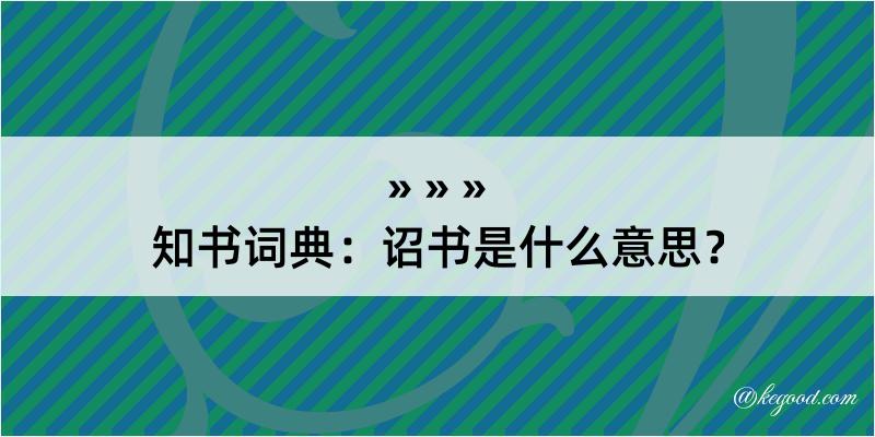 知书词典：诏书是什么意思？