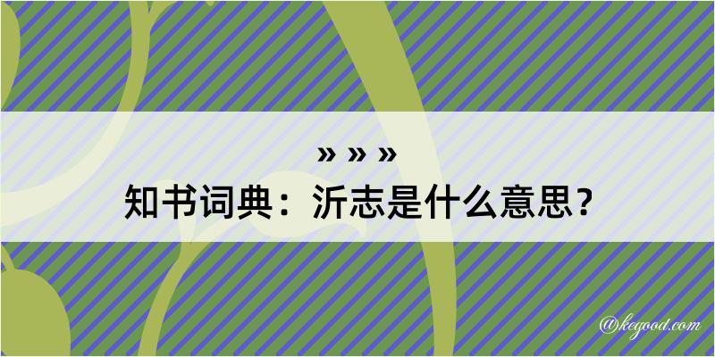 知书词典：沂志是什么意思？