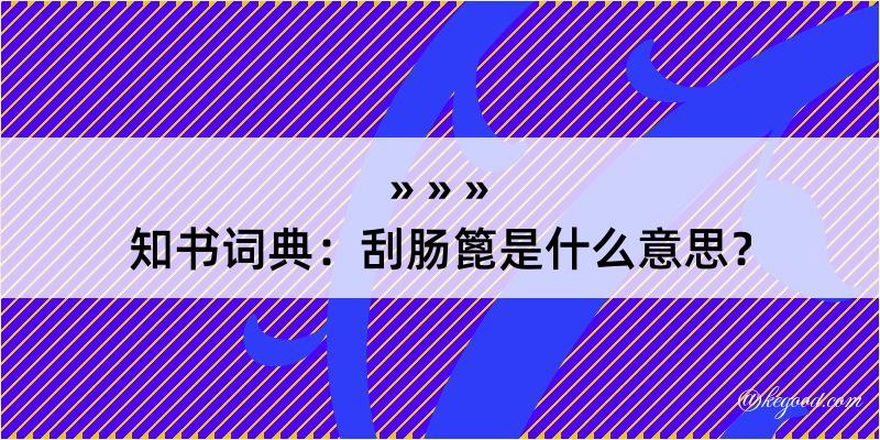 知书词典：刮肠篦是什么意思？