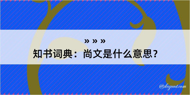 知书词典：尚文是什么意思？