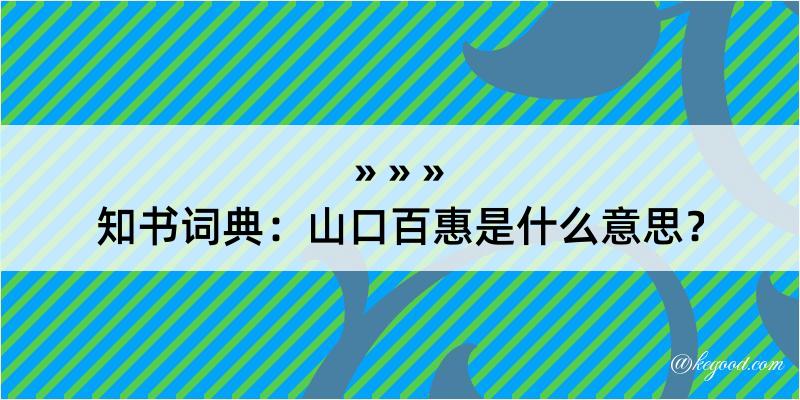 知书词典：山口百惠是什么意思？