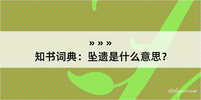 知书词典：坠遗是什么意思？