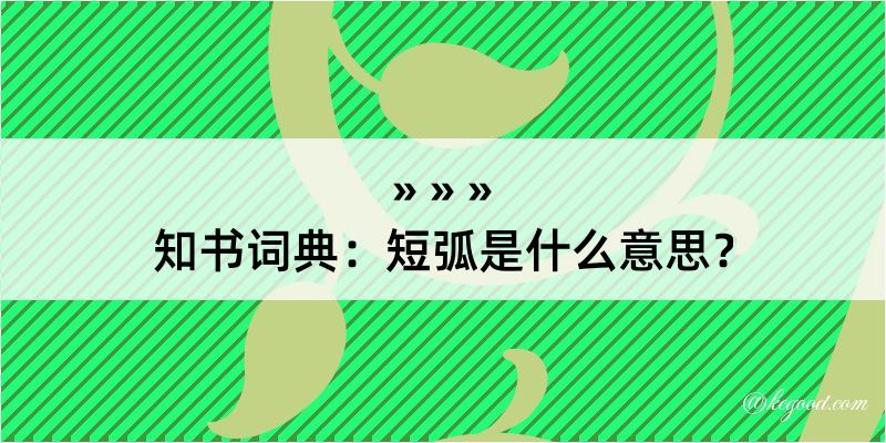 知书词典：短弧是什么意思？