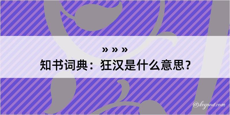 知书词典：狂汉是什么意思？