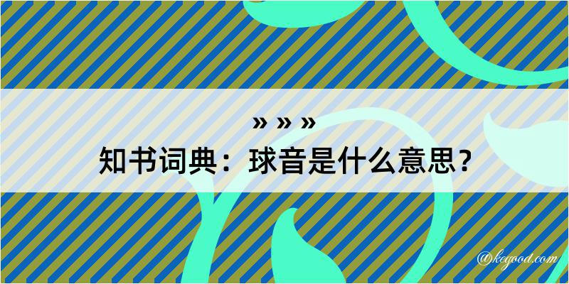 知书词典：球音是什么意思？