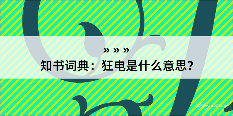 知书词典：狂电是什么意思？