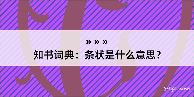 知书词典：条状是什么意思？