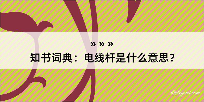 知书词典：电线杆是什么意思？