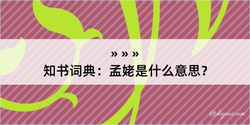 知书词典：孟姥是什么意思？