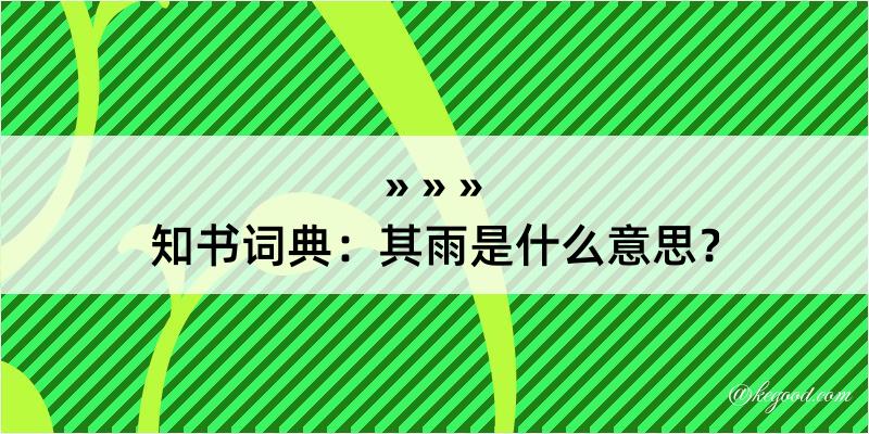 知书词典：其雨是什么意思？