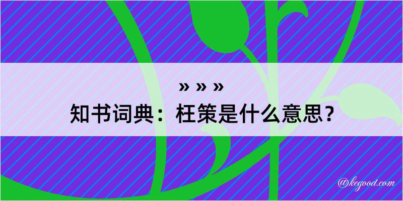 知书词典：枉策是什么意思？