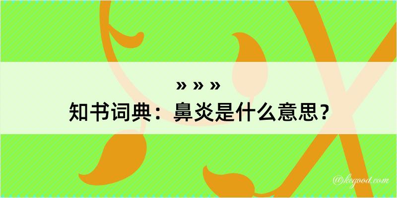 知书词典：鼻炎是什么意思？