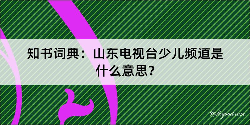 知书词典：山东电视台少儿频道是什么意思？