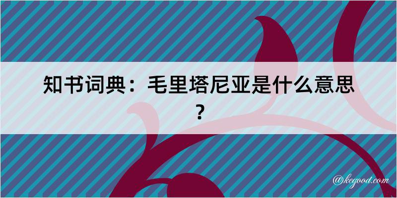 知书词典：毛里塔尼亚是什么意思？