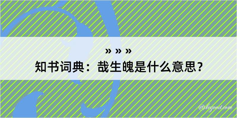 知书词典：哉生魄是什么意思？