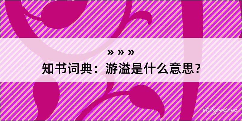 知书词典：游溢是什么意思？