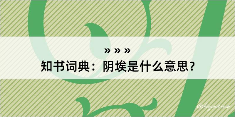 知书词典：阴埃是什么意思？