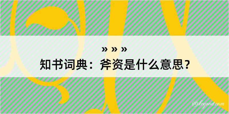 知书词典：斧资是什么意思？