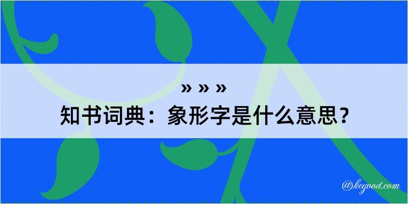 知书词典：象形字是什么意思？