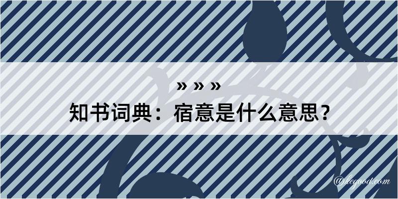 知书词典：宿意是什么意思？